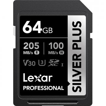 Lexar SD Silver Plus UHS-1 64GB V30 R205/W150MB/s