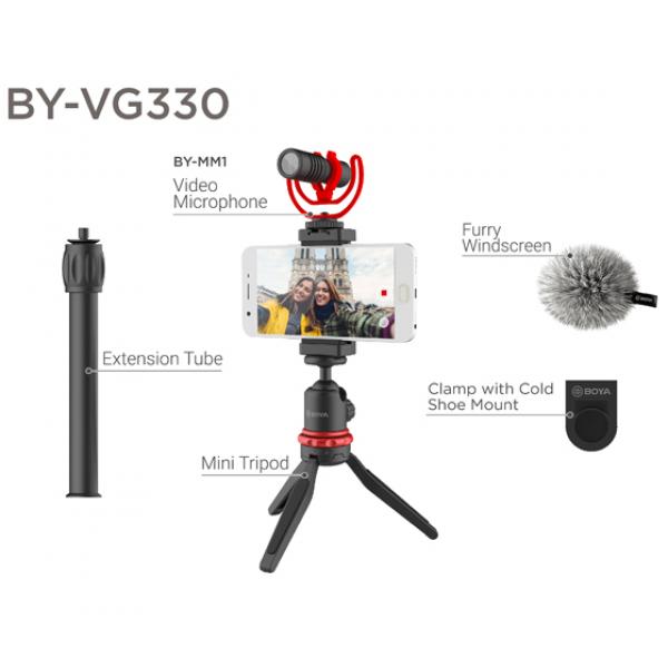 Boya Vlogging kit BY-VG330 avec BY-MM1 et support pour smartphone