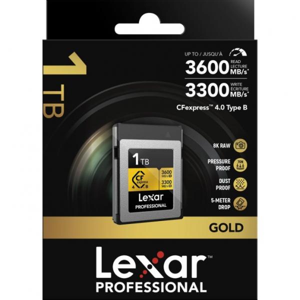 LEXAR CFexpress Pro Type B Gold 4.0 Series 1TB - R3600/W3300MB/s
