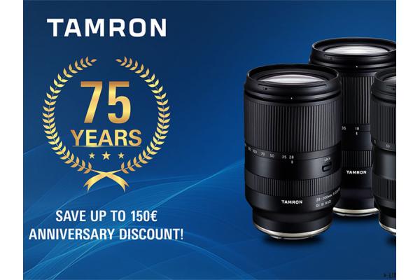TAMRON viert 75 jaar met kortingen tot € 150!