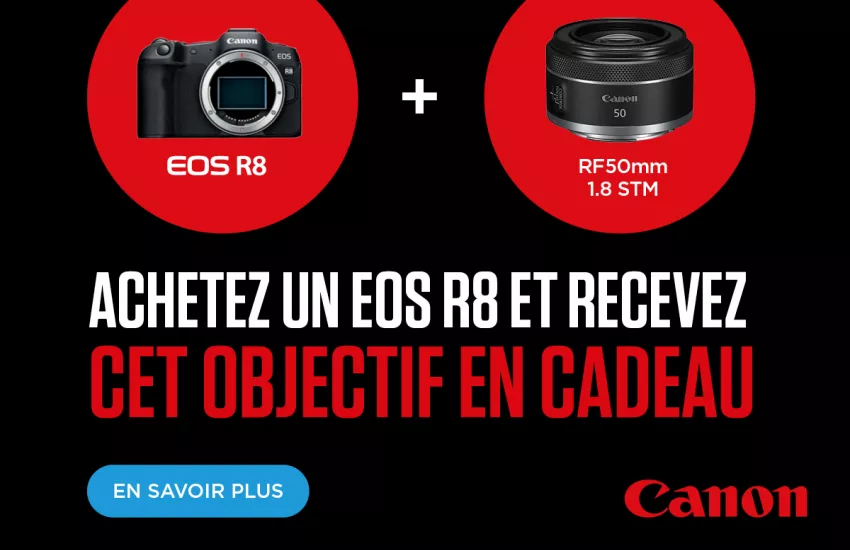 Canon EOS R8 + 50mm f1.8 GRATUIT